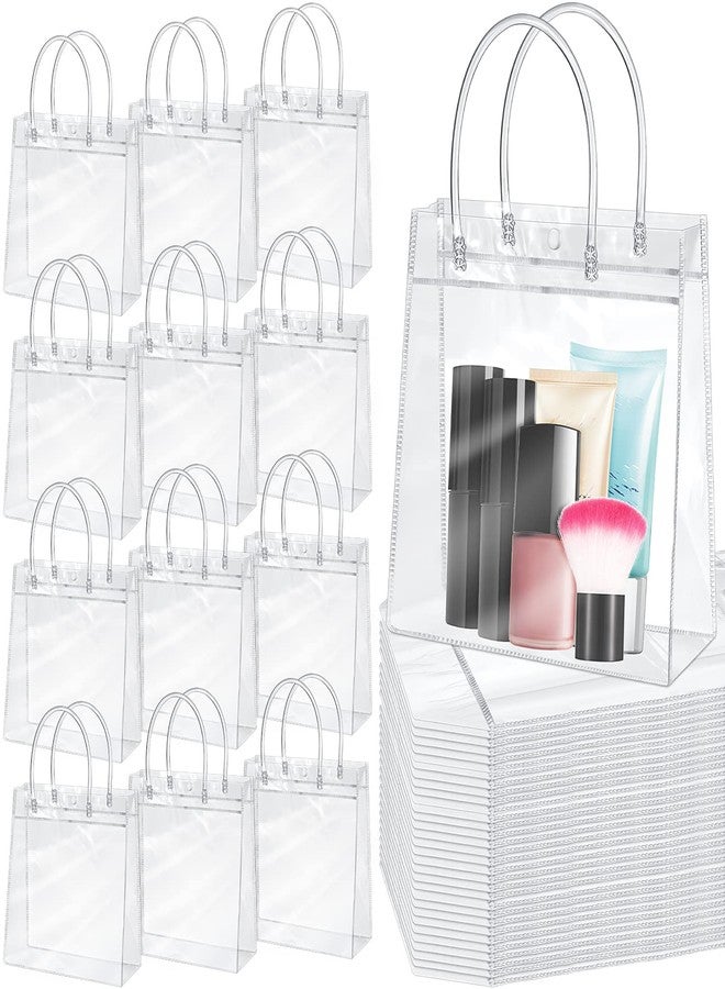 Reginary 85 Pcs Clear PVC Gift Bags with Handles Plastic Transparent Wrap Bags Bulk Reusable Bride Favor Totes for Shopping Wedding Baby Shower Birthday Party(9.84 x 9.84 x 3.54 Inch) - Image 1